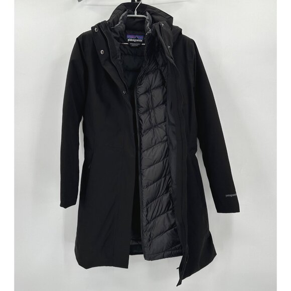 Patagonia Black Tres Down 3-in-1 Parka sz XS Women's Waterproof Softshell Puffer